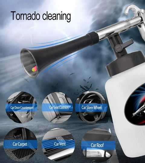High Pressure Car Interior Cleaning Gun With Air Blower For Upholstery And Carpet Auto Detailing Kit showing cleaning features