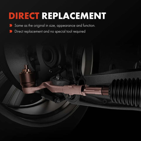 Infiniti Front Inner And Outer Tie Rod End Kit Replacement For Precise Steering And Even Tire Wear Reduction Direct Fit Front Suspension Upgrade For EX35 EX37 G37 M35 M45 Q50 AWD Models, direct replacement