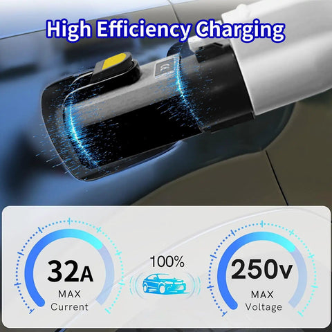 Type 1 To GBT EV Charger Adapter For SAE J1772 Electric Vehicles, 32A Compatible With GBT Chargers, charging at 32A and 250V
