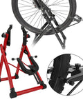 Bike Wheel Truing Stand With Ruler And Thimble, Foldable Aluminum Alloy Build, Compact Repair Tool for 24/26/28 Inch Bikes