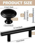 Snag These Solid 30 Pack Cabinet Pulls And Cabinet Knobs Featuring Sleek Matte Black Stainless Steel Finish With Easy Install Drawer Handles For A Quick Kitchen Redo with size dimensions.