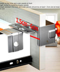 Large Adjustable Stainless Steel Drawer Panel Fixing Clamps Heavy Duty Installation Fixture With Knockout Grip showing 1.5cm to 6cm margin for precise assembly.