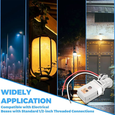 4 Pcs Photocell Sensor For Outdoor Lights 120VAC Dusk To Dawn Sensor application scenes with sensors and connectors