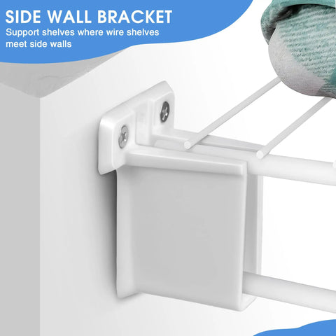 12 Pack White Wire Shelf End Brackets For 1/2 Inch Shelves, Plastic Closet Shelf Supports, Easy Install, Durable Resin Brackets For Home, Garage, Laundry Room Organization And Sturdy Storage side wall bracket on wire shelf