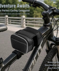 Dope Durable Bike Frame Bag For Long Rides, 20x16x6cm Canvas Full Frame Storage, Black with White Edge, Mounted on Bicycle Frame