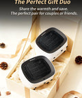 Tiny Yet Mighty Space Heater 2 Pack White 1200W PTC Fast Heating With Overheat And Tip Over Protection Includes Magnetic Remotes
