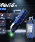 Dead Nuts Accurate Circuit Breaker Finder With Bright Lcd Display And Pro Grade GfcI Outlet Tester showing NCV test and type-C charging.