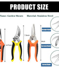 Three Pack Garden Pruning Shears With Stainless Steel Blades Handheld Clippers For Gardening Snips And Pruners