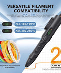 3D Printing Pen Kit With Adjustable Temperature And Stepless Speed PLA And ABS Compatible LCD Display Slick Grip For Creative Art