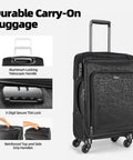 Lightweight 20 Inch Carry On Luggage With Wheels 13.7 X 10.6 X 20.4 Inch Airline Approved Softside Suitcase TSA Lock Details