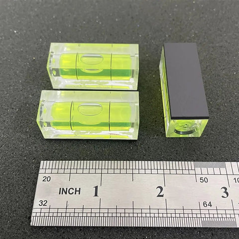Two Pack Magnetic Bubble Level Set With Magnetic Base 15mm By 15mm By 40mm Compact Single Line Small Square Layout Tool