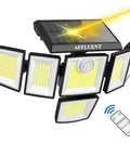 6 Head Solar Motion Sensor Flood Light Outdoor Wall Light 3200Lm 496 LEDs 3 Modes IP65 Waterproof 360 Degree Illumination