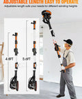 Heavy Duty Rock Solid Electric Drywall Sander With Swish Vacuum Dust Extractor And Variable Speed Dial Plus Killer Led Job Light and Compact Fold Grip for Zero Fuss Smooth Wall and Ceiling Prep, adjustable length features shown.