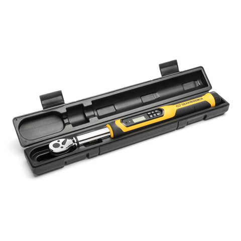 Three Eighth Inch Drive Electronic Torque Wrench With Target Torque Alert Vibrating Handle Buzzer And LED Indicates When Target Is Reached 7.4 To 99.6 Ft Lb Range