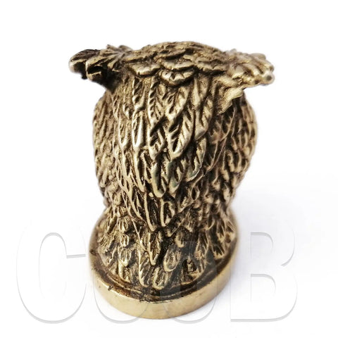 Finger Guard Bolster And Pommel Set For Knife Handles Owl Bird Animal Design For Custom Knife Making DIY Hand Casted Solid Bronze