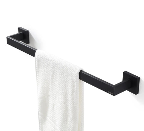 Matte Black 5 Piece Bathroom Hardware Accessories Set Includes Towel Bar And Towel Rack Robe Hook Toilet Paper Holder Wall Mounted