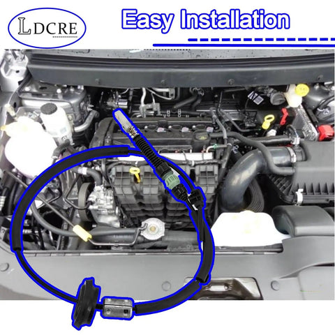 Heavy Duty Transmission Gearshift Control Cable Replaces OE 4721940AE For Dodge Journey 2011 2020 shown installed in an engine compartment.
