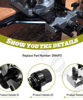 Rock Solid Router Edge Guide Replacement Knockout Precision Control Fits DeWalt Dwp611 And Ryobi Re180Pl1g close-up details on DW6913.