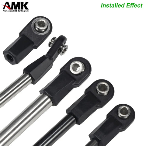 4mm M4 RC Link Rod Ends With 7mm Pivot Ball For 1 Eighth And 1 Tenth Crawlers, Beefed Up Heavy Duty Bent 20Pcs Set, Compatible With TRX6 D90 TF2 CC01 Gen7 Gen8 TRX4 Upgrades, Universal Building Kit. black bent rod ends with metal pivot balls