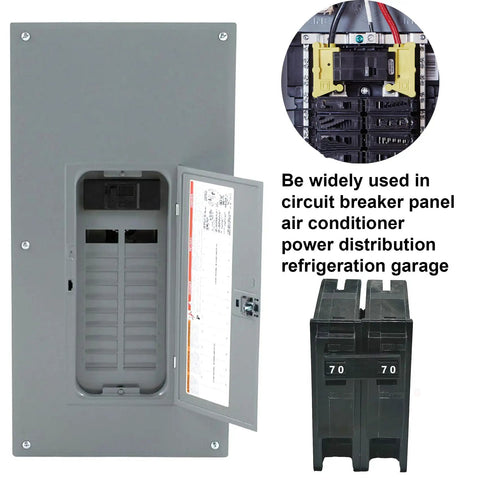 70 Amp 2 Pole Circuit Breaker For 120/240V Load Centers Plug-N-Play Thermal Magnetic Breaker Replacement For HOM270 shown installed