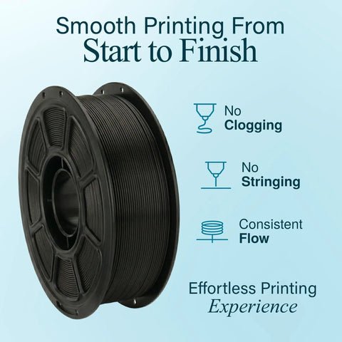 PLA 3D Printer Filament 1.75mm 1kg Spool Peanut Brown showing smooth finish, consistent flow, no clogging or stringing benefits.