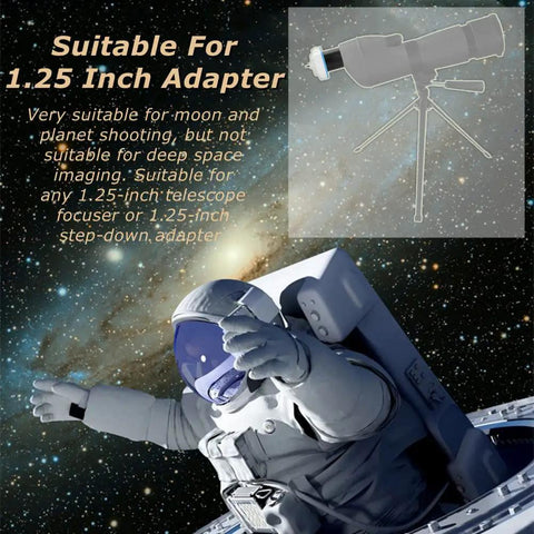 Astronaut with Monocular Telescope and Dope Digital Eyepiece Camera for USB PC Connection 1.25 Inch Scope diagram overlay