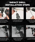 Impact drill installation steps for Pro Grade Sheet Metal Drill Nibbler Attachment For Electric Drills Titanium Coated Nibbler Cutter