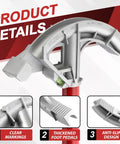 1 Inch Aluminum EMT Conduit Bender With Foot Pedal And Degree Marks Heavy Duty Manual Pipe Bending Tool for IMC Rigid Tubing showing clear markings and anti-slip design.