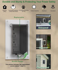 Recessed Outdoor Outlet Box for Wet Locations With Two Weatherproof Covers Vertical 1 Gang Exterior Electrical Box in White Built for Rainy Days No Brainer Weatherproof Seal Rugged Outdoor Power Box shown installed on wall.