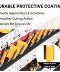 Durable protective coating on 100 Piece Router Bit Set With 1/4 Inch Shank Tungsten Carbide Cutters for woodworking projects