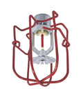 Top Notch Chrome Fire Sprinkler Head Pendant Spray Kit With Half Inch Npt Threading, red protective guard and glass bulb.
