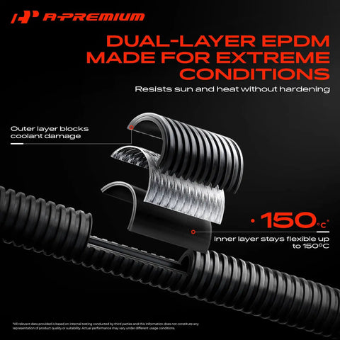 Top Tier AC Suction And Discharge Line Hose Assembly For Chevy Traverse GMC Acadia Buick Enclave showcasing dual-layer EPDM design and flexibility.