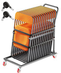 Beast Of A Folding Chair Dolly That Hauls 25 Chairs, 300 Lbs Capacity, L Shape Vertical Rack, Heavy Duty Metal Cart With Rubber Wheels
