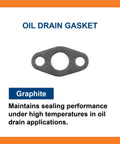 Oil drain gasket, graphite, front view