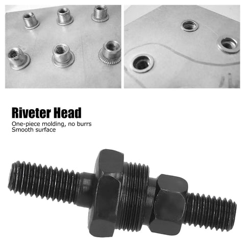 Hella Durable M8 Rivet Nut Head Kit Forged From Premium Alloy Steel With Anti Rust Paint Coating For Smooth Swap Jobs On Trucks Cars And Shop Gear That Just Does Not Quit, showing riveter head with smooth surface and no burrs.