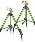 2 Pack Impact Sprinklers On Tripod Bases With Stakes 360 Degree Coverage Irrigation System For Lawns And Gardens