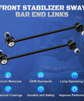 Two Pack Beefed Up Front Stabilizer Sway Bar End Links Replacement For Hyundai And Kia Durable Front Suspension Upgrade Fits Elantra Elantra GT Elantra Coupe Tucson Accent Veloster 2012-2022, pair of black metal links