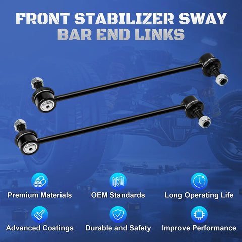 Two Pack Beefed Up Front Stabilizer Sway Bar End Links Replacement For Hyundai And Kia Durable Front Suspension Upgrade Fits Elantra Elantra GT Elantra Coupe Tucson Accent Veloster 2012-2022, pair of black metal links