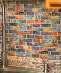 Peel And Stick Vinyl Backsplash Tiles 12x12 Colorful Marble Design 10 Piece Set For Kitchen And Bathroom Easy DIY Upgrade