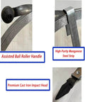 Heavy Duty Main Sewer Drain Unclogger Steel Wire Drain Auger Manual Plumbing Snake with assisted ball roller and cast iron impact head