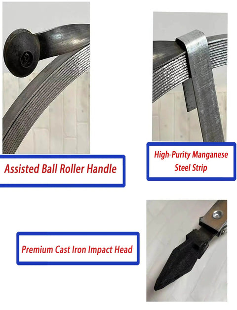 Heavy Duty Main Sewer Drain Unclogger Steel Wire Drain Auger Manual Plumbing Snake with assisted ball roller and cast iron impact head