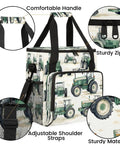 Farm Truck Rustic Coffee Maker Bag Tote showing handle, zipper, and adjustable strap details for Keurig K Mini and Plus protection.