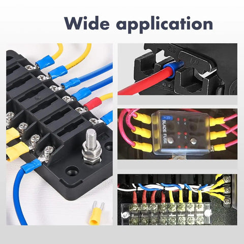 Wide application of Insulated Crimp Wire Connector Terminal Kit 200 PC Assortment With Ring Butt Spade Fork Connectors
