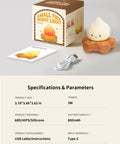 Lit Campfire Night Light Portable Flameless Candle with USB cable, instructions, and packaging on display.