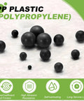 Slick As Grease 9Mm Polypropylene Bearing Balls 200 Pieces G2 Precision Mini Plastic Spheres Heavy Duty Wear Resistant Black balls in various sizes.
