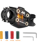 Suspension Bike Stem With Shock Absorbing Travel For Mountain Road Gravel And E Bike Rigs, shown with color springs and tools.