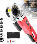 No Sweat Electric Pipe Threader And Cutter With Heavy Duty 2300W Motor, portable plumbing tool with six-piece die set.