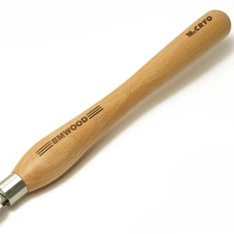 Cryo M2 HSS Diamond Parting Tool Three Sixteenth Inch With Twelve And A Half Inch Beech Handle For Woodturning Chisels handle detail