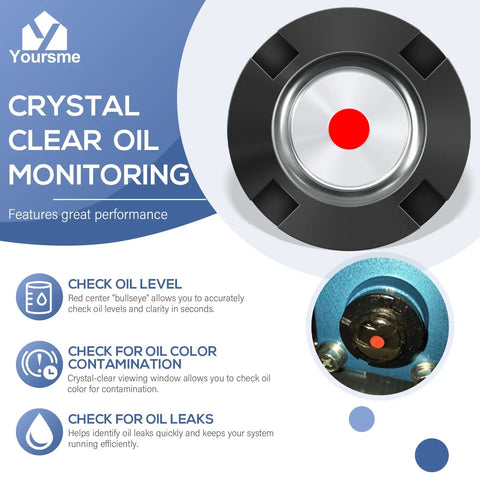 Oil Level Sight Glass With Gasket And Oil Fill Cap Kit For Pumps 2SF 3DX 4DX 5DX Fits DeWalt Pressure Washers, crystal clear oil monitoring