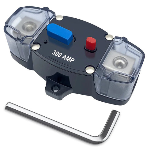 Beefy 300 Amp DC Circuit Breaker With Manual Reset For Trolling Motors RV Boat And Marine Power Systems, waterproof housing